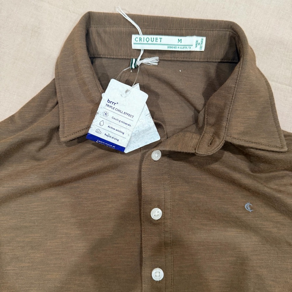 Criquet Long-Sleeve Polo in Brown - Picture 3 of 4
